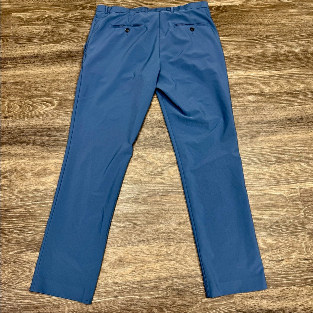 Perry Ellis Portfolio Slim Fit Blue Dress Pants 34x32 Stretch - Picture 2 of 4